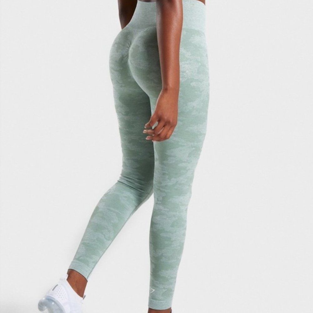 Gymshark Camo Seamless Leggings Sage Green